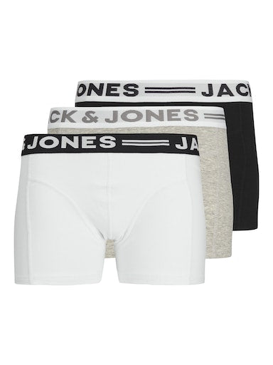 JACK&JONES JUNIOR BOXERSHORTS 3-PK SENSE TRUNKS