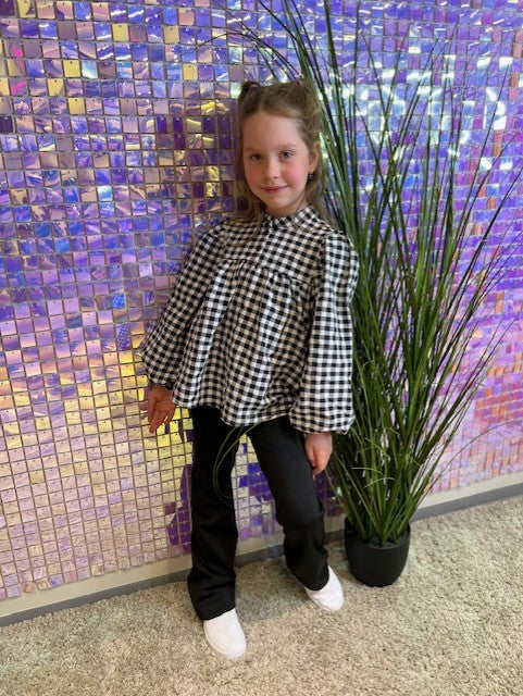 VERO MODA GIRL VMCHECKSY L/S TOP WVN GIRL