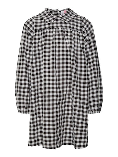 VERO MODA GIRL VMCHECKSY L/S SHORT DRESS WVN GIRL