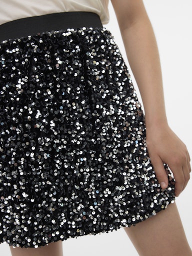VERO MODA GIRL KORT SKJØRT M/PALJETTER VMBELLA