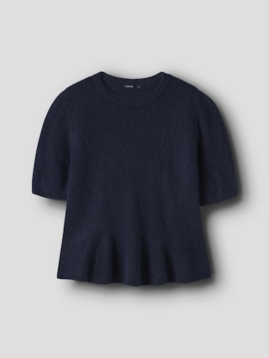 LMTD TOPP NLFLODET SS SHORT PEPLUM KNIT