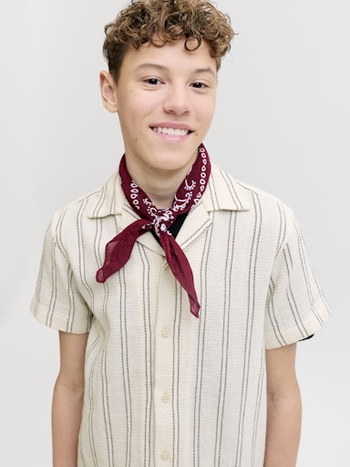 JACK & JONES JUNIOR JJECOBA SKJORTE SS STRIPE RESORT