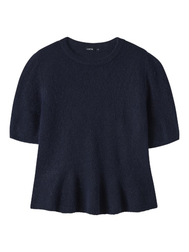 LMTD TOPP NLFLODET SS SHORT PEPLUM KNIT