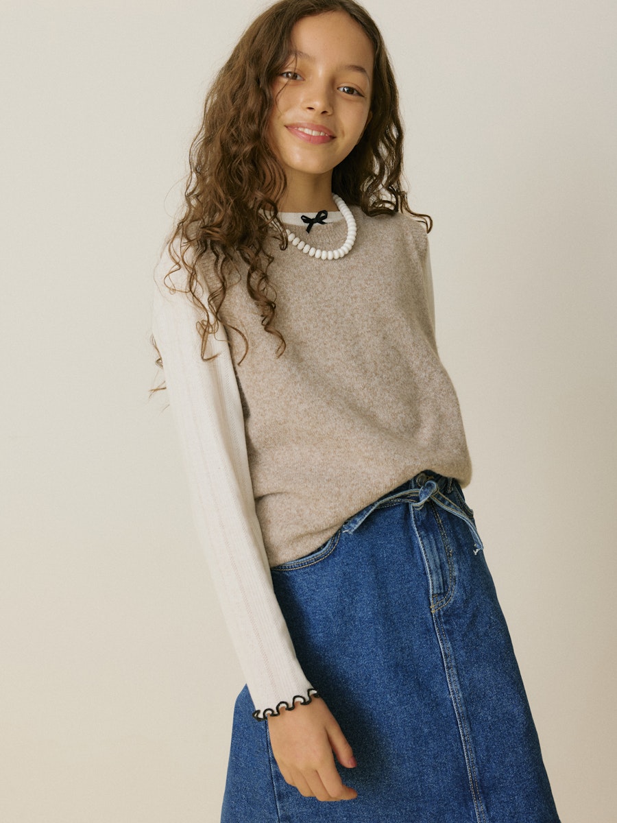VERO MODA GIRL  TOPP LS CONTRAST VMJULIETTA
