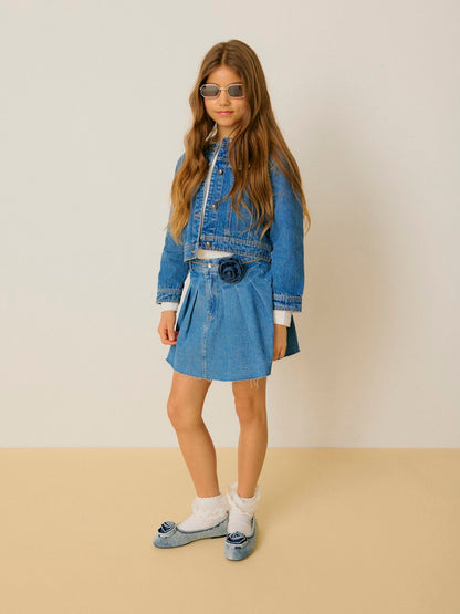 VERO MODA GIRL DENIM SKJØRT VMPIPER MR PLEAT