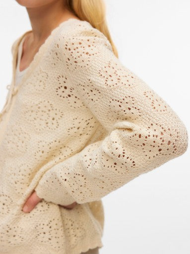 VERO MODA GIRL VMAVA V-NECK TIE CARDIGAN