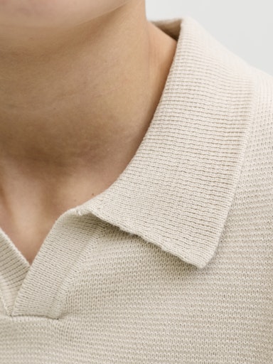 JACK & JONES JUNIOR STRIKKET PIQUET JPRBLAMILANO SPRING KNIT SPLIT NEC