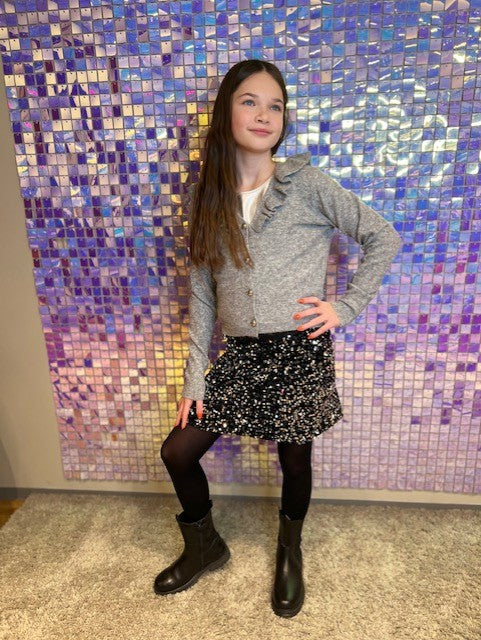 VERO MODA GIRL KORT SKJØRT M/PALJETTER VMBELLA