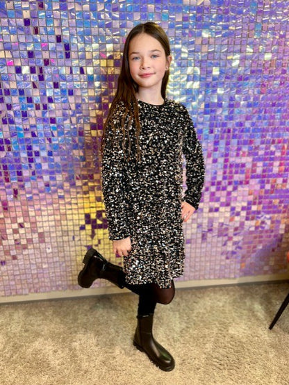 VERO MODA GIRL KJOLE KORT M/PALJETTER VMBELLA