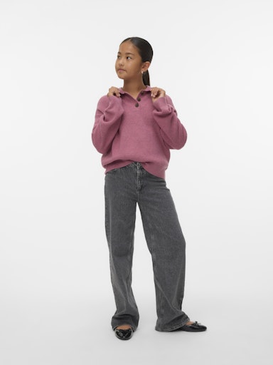VERO MODA GIRL STRIKKEGENSER POLO VMEXCITING