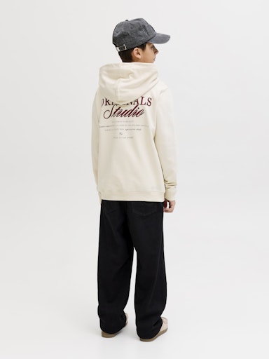 JACK & JONES JUNIOR HETTEGENSER JORNORREBRO TYPO BACK SWEAT HOOD