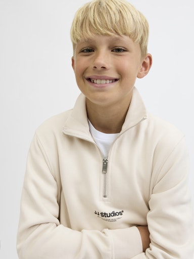 JACK & JONES JUNIOR SWEAT JJESOHO SWEAT QUARTER ZIP