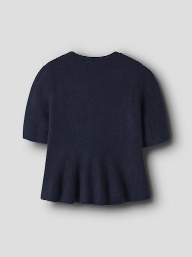 LMTD TOPP NLFLODET SS SHORT PEPLUM KNIT