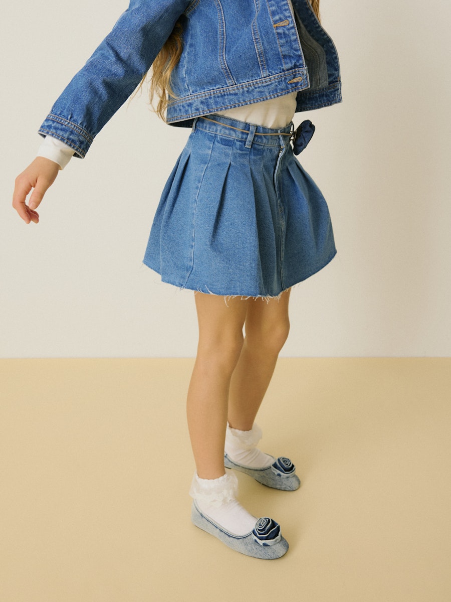 VERO MODA GIRL DENIM SKJØRT VMPIPER MR PLEAT