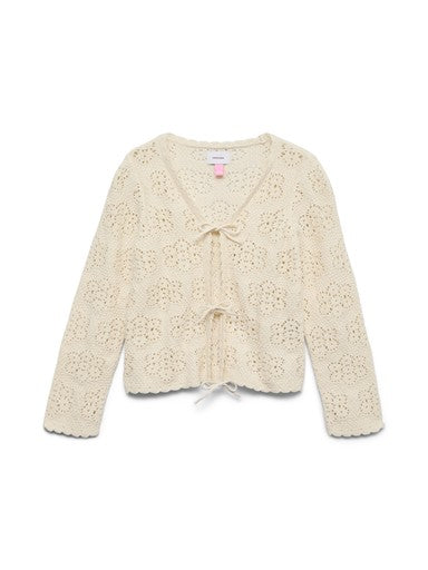 VERO MODA GIRL VMAVA V-NECK TIE CARDIGAN