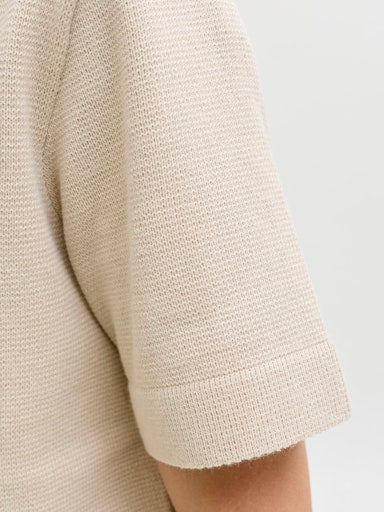 JACK & JONES JUNIOR STRIKKET PIQUET JPRBLAMILANO SPRING KNIT SPLIT NEC