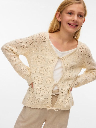 VERO MODA GIRL VMAVA V-NECK TIE CARDIGAN