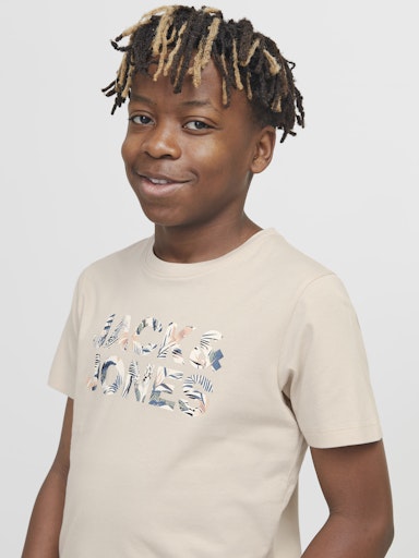 JACK & JONES JUNIOR T-SKJORTE JJEBRYAN CORP LOGO O-NECK